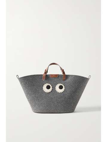 ANYA HINDMARCH Eyes leather-trimmed felt tote