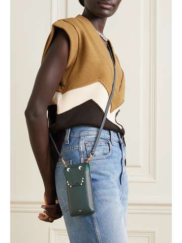 ANYA HINDMARCH Crocodile textured-leather phone case
