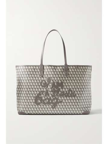 ANYA HINDMARCH + NET SUSTAIN I Am A Plastic Bag large leather-trimmed printed coated-canvas tote