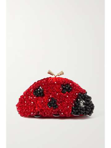 ANYA HINDMARCH Maud embellished satin clutch