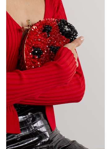 ANYA HINDMARCH Maud embellished satin clutch
