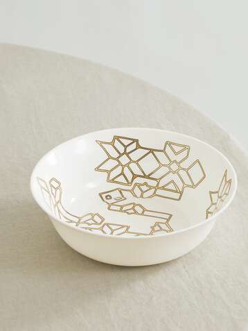 NIMEROLOGY Here Comes the Sun 26mm gold-plated bone china bowl