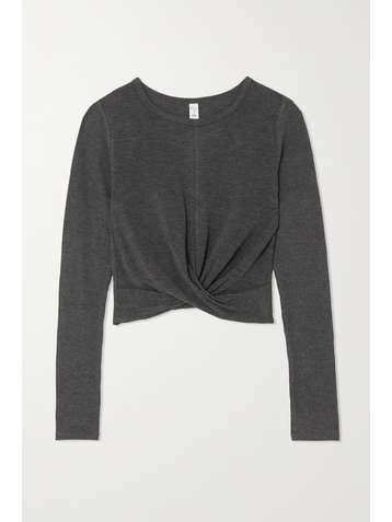ALO YOGA Cover twisted ribbed stretch-modal jersey top