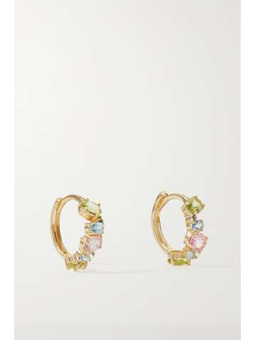 STONE AND STRAND Unicorn 10-karat gold multi-stone hoop earrings