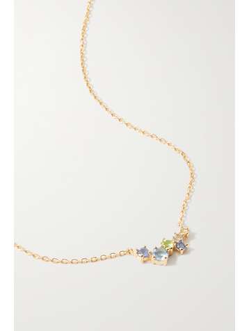 STONE AND STRAND Gold multi-stone necklace