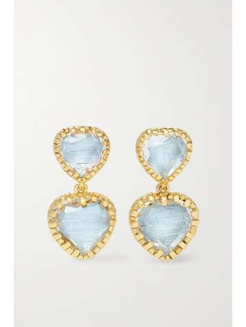 LARKSPUR & HAWK Boucles d'oreilles en métal trempé dans un bain d'or 18 carats (750/1000) et quartz Valentina
