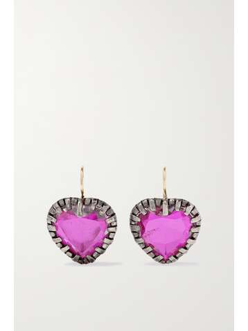 LARKSPUR & HAWK Boucles d'oreilles en quartz trempées dans un bain de rhodium Valentina I Love NY