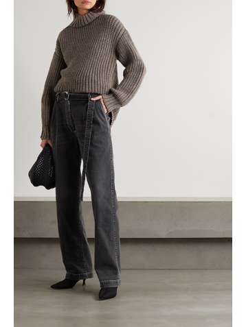 PETER DO Peter belted high-rise straight-leg jeans