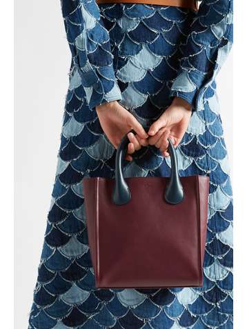 CHLOÉ Joyce small two-tone glossed-leather tote