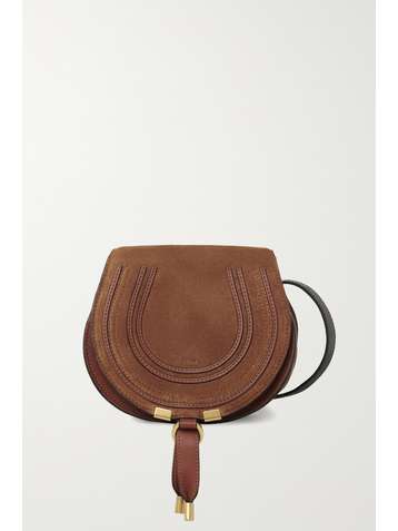 CHLOÉ Marcie mini suede and leather shoulder bag