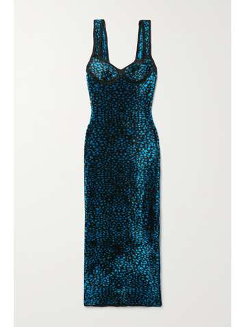 LANVIN Velvet-jacquard midi dress