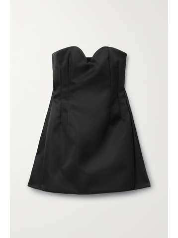 LANVIN Cape-effect strapless sateen mini dress