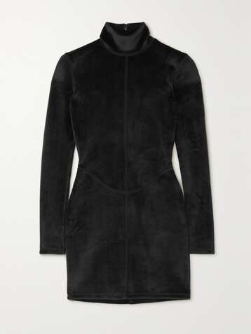ALEXANDERWANG.T Stretch-velour turtleneck mini dress