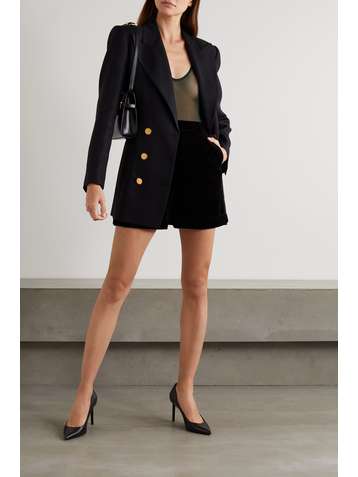 SAINT LAURENT Body aus bedrucktem Tüll