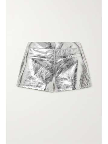 SAINT LAURENT Metallic leather shorts