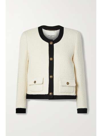 SAINT LAURENT Two-tone wool-tweed jacket