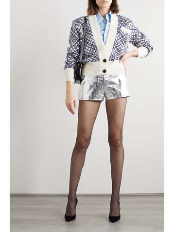SAINT LAURENT Jacquard-knit wool cardigan