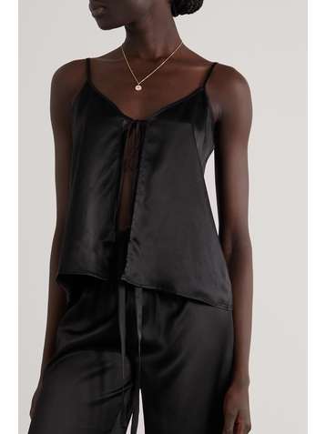 MAISON ESSENTIELE Valentine Top aus Seidensatin zum Binden