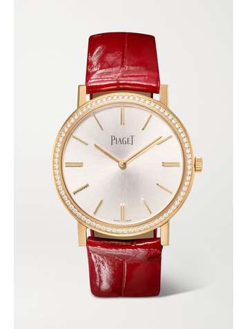 PIAGET Altiplano Automatic 35mm 18-karat rose gold, alligator and diamond watch