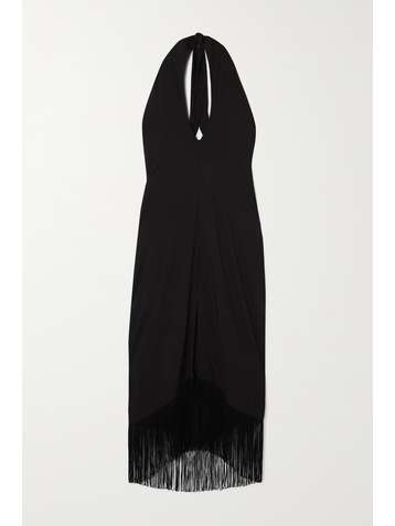 VIX Fringed crepe halterneck midi dress