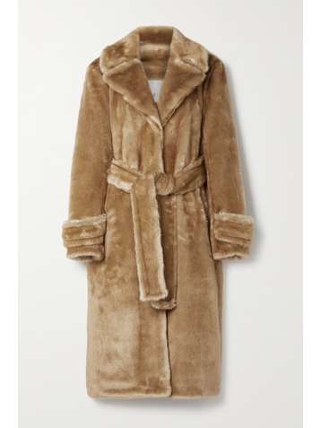 FAZ NOT FUR Belted faux fur coat