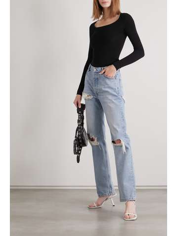 BALENCIAGA Oberteil aus geripptem Jersey aus einer Stretch-Modalmischung