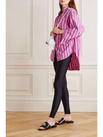BALENCIAGA Swing gestreiftes Hemd aus Baumwollpopeline