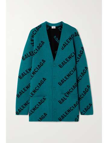 BALENCIAGA Cardigan aus Jacquard aus einer Wollmischung