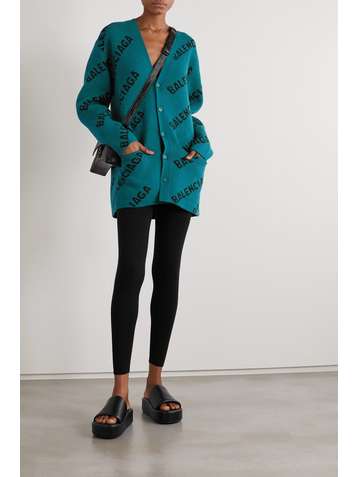 BALENCIAGA Cardigan aus Jacquard aus einer Wollmischung