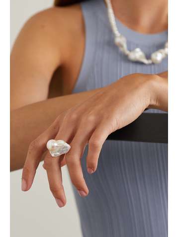PEARL OCTOPUSS.Y Silver-plated pearl ring