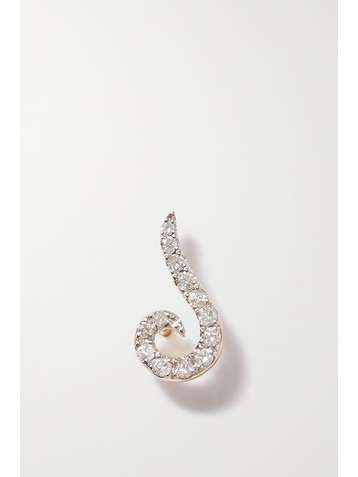 ANISSA KERMICHE Swirl Stud gold diamond single earring