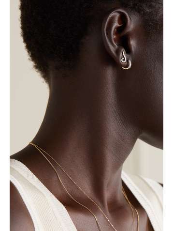 ANISSA KERMICHE Swirl Stud gold diamond single earring