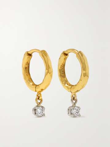 OCTAVIA ELIZABETH Boucles d'oreilles en or 18 carats (750/1000) recyclé et diamants Micro Gabby - NET SUSTAIN