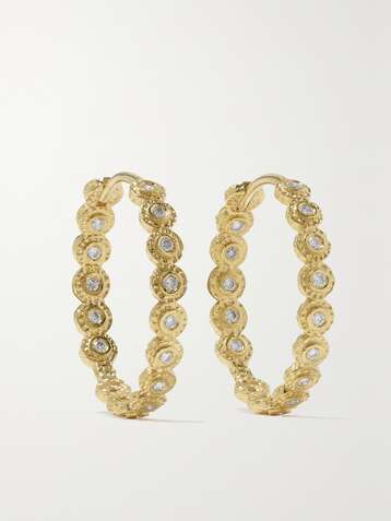 OCTAVIA ELIZABETH + NET SUSTAIN Chloe 18-karat recycled gold diamond hoop earrings