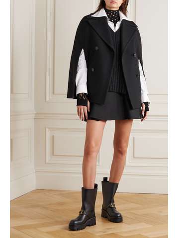 VALENTINO Double-breasted wool-blend twill cape