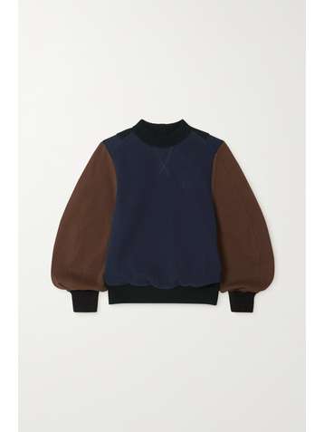 LOEWE Embroidered color-block cotton-jersey sweatshirt