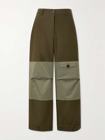 LOEWE Paneled cotton-twill straight-leg pants