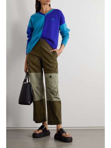 LOEWE Paneled cotton-twill straight-leg pants