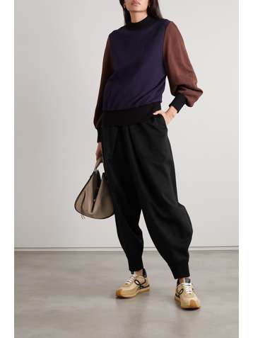 LOEWE Pleated embroidered wool pants
