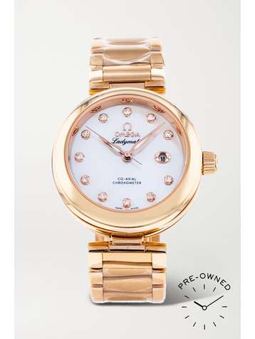 OMEGA Pre-Owned 2020 De Ville Ladymatic Automatic 34mm rose gold, mother-of-pearl and diamond watch