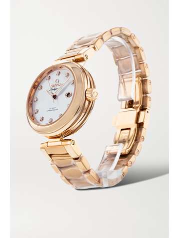 OMEGA Pre-Owned 2020 De Ville Ladymatic Automatic 34mm rose gold, mother-of-pearl and diamond watch