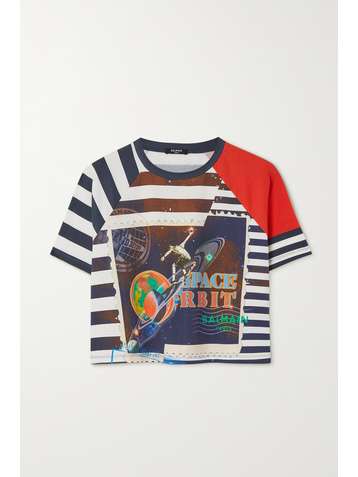 BALMAIN Printed cotton-jersey T-shirt
