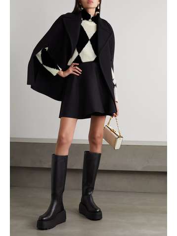 VALENTINO Cashmere and wool-blend jacquard turtleneck sweater