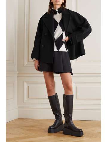 VALENTINO Double-breasted wool-blend twill coat