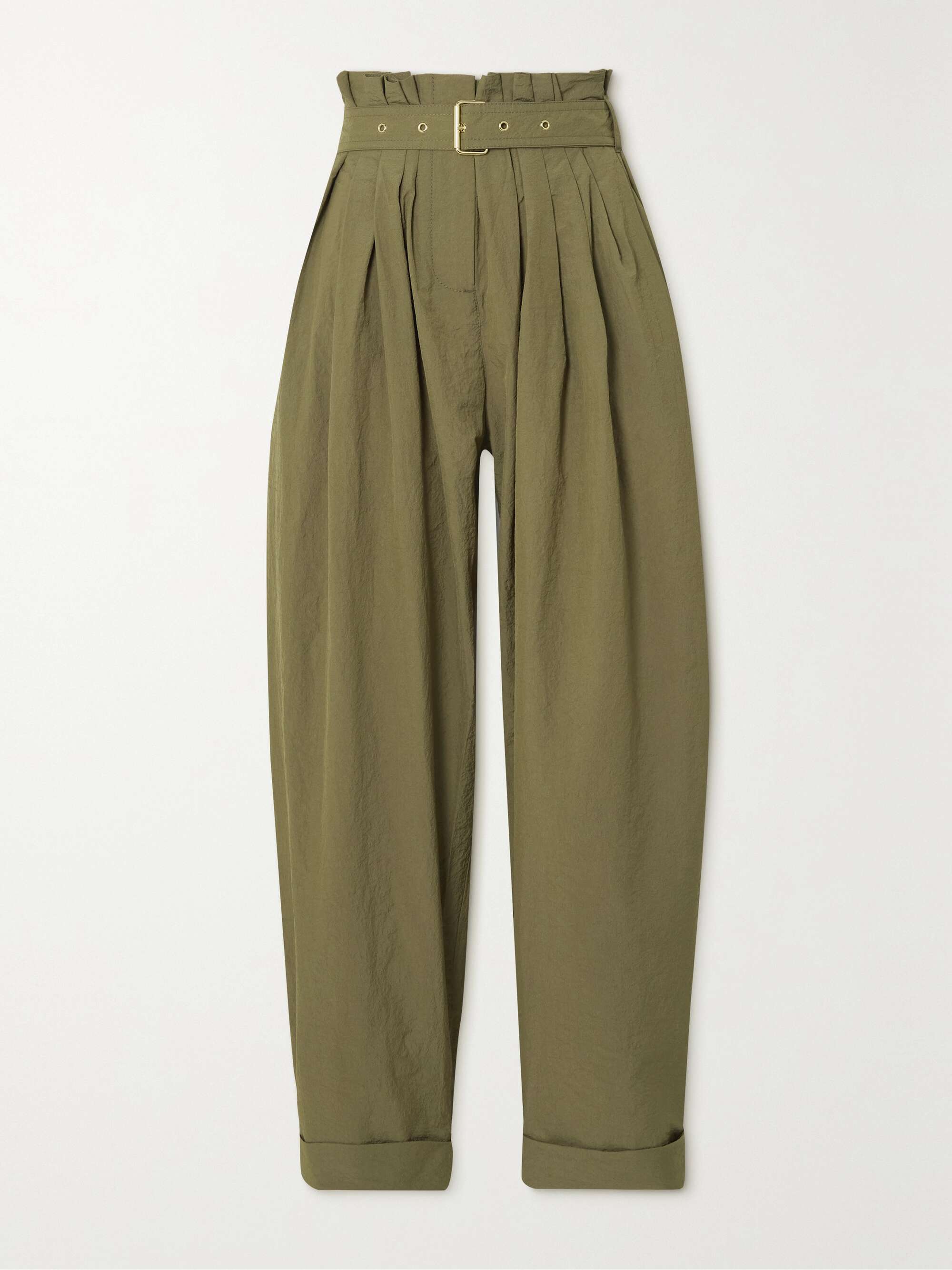 Green Pleated crinkled-faille tapered 