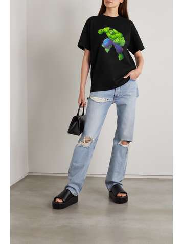 BALENCIAGA T-Shirt aus Baumwoll-Jersey mit Print