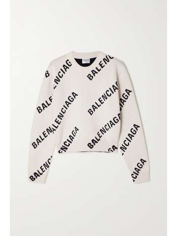 BALENCIAGA Intarsia cotton-blend sweater
