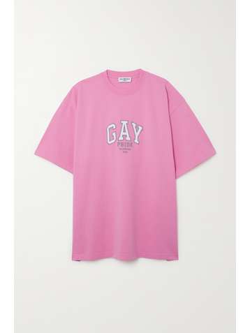 BALENCIAGA Oversized-T-Shirt aus Baumwoll-Jersey mit Stickerei