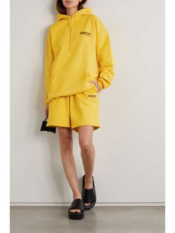 BALENCIAGA Shorts aus Baumwoll-Jersey mit Stickerei