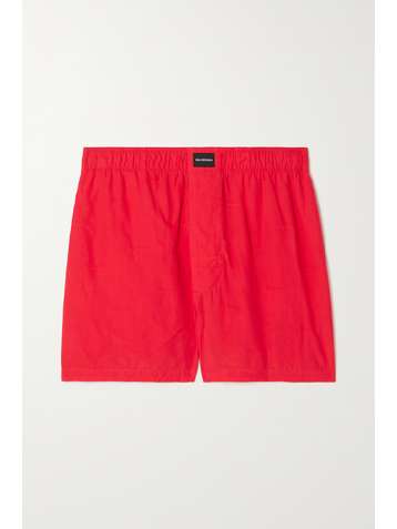 BALENCIAGA Shorts aus Lyocell mit Jacquard-Muster in Knitteroptik mit Applikation